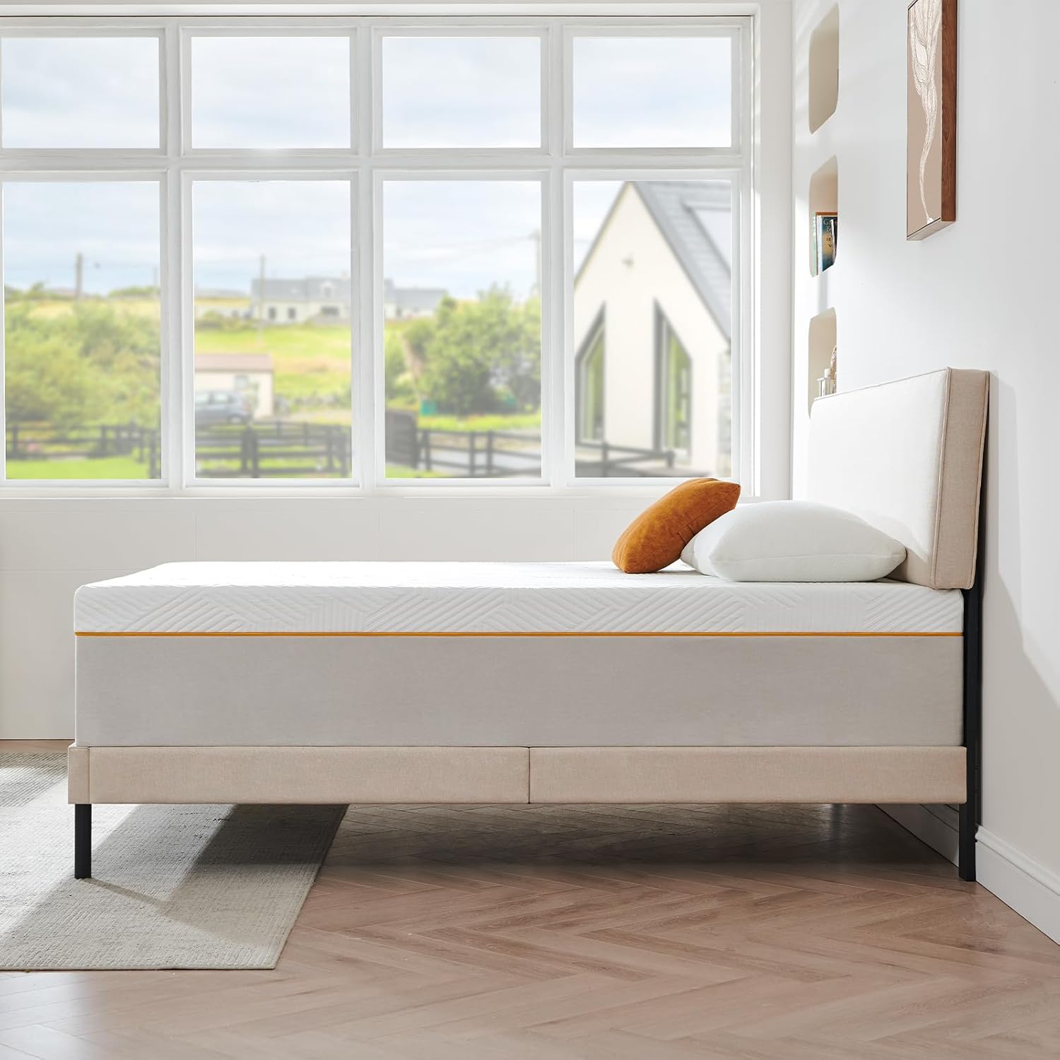 Matelas - mousse mémoire de forme - 120x190x16cm - fermeté moyenne, 7 zones, réversible