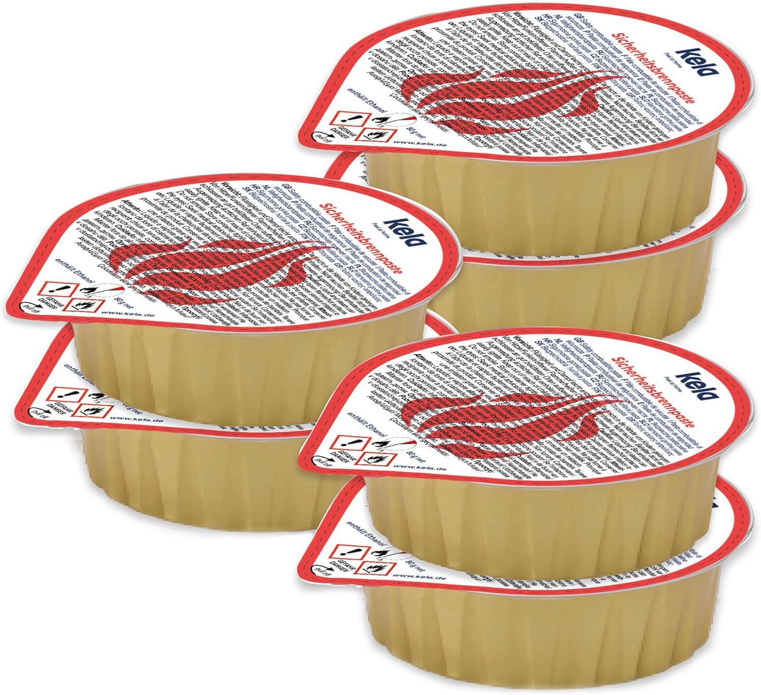 Kela - pâte combustible MAGMA - 6x80g - éthanol, sécurité fondue