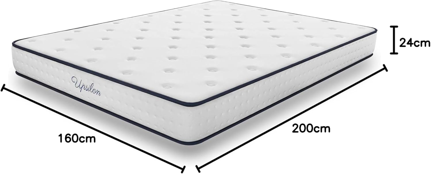 COSMOS - Upsilon - 160x200 cm - mémoire de forme, latex, 24 cm, 7 zones