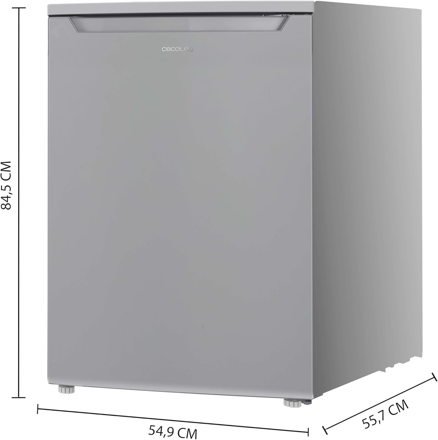 Cecotec - Bolero CoolMarket TT 107 Inox - 107L - porte réversible, congélateur, faible bruit, classe E