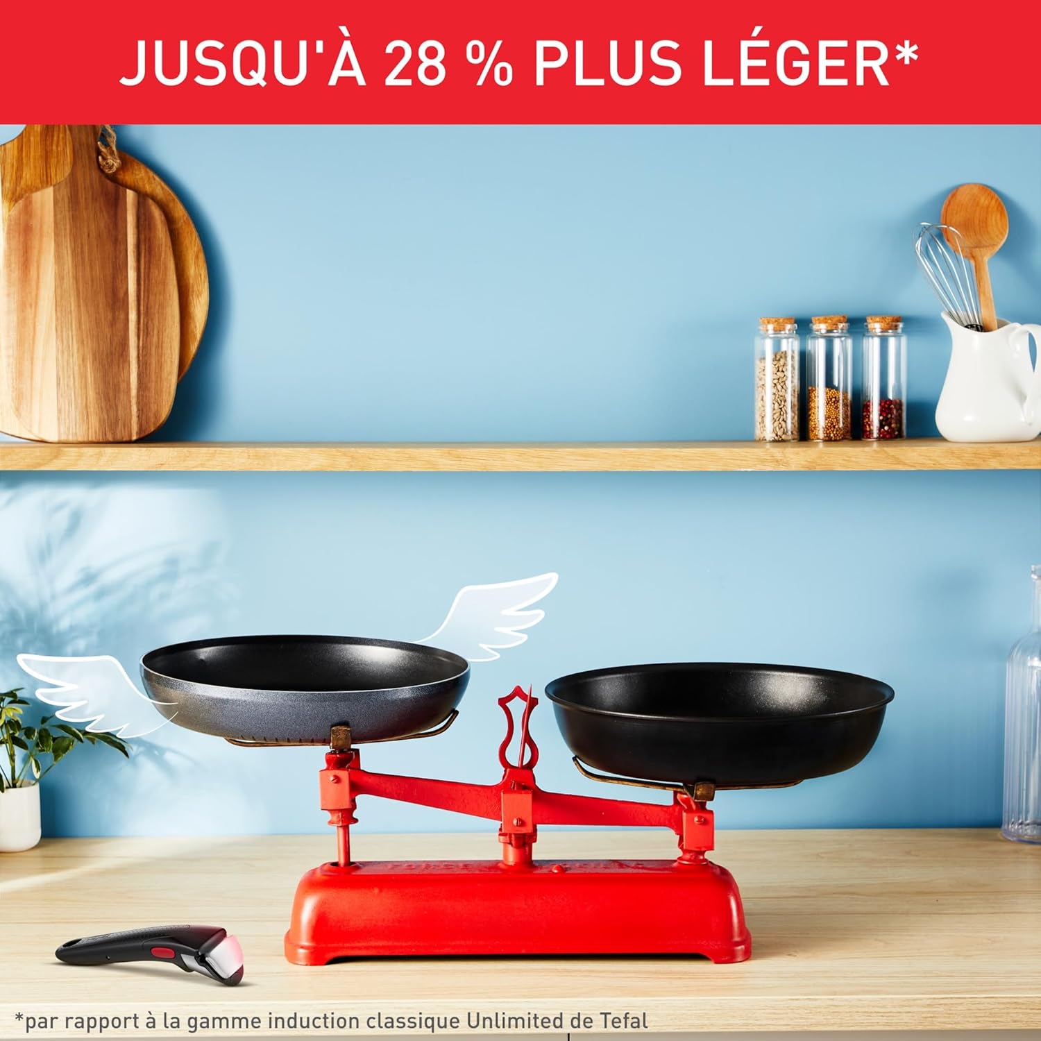 Tefal - Ingenio Enjoy batterie cuisine 4 pièces, léger, poignée amovible, L7239143