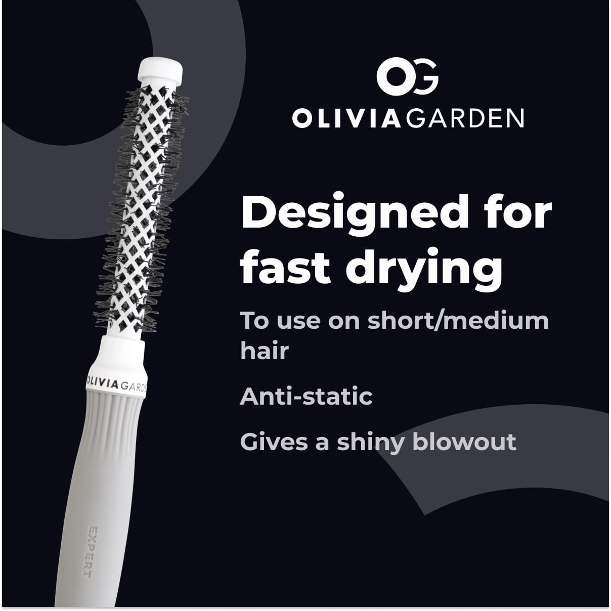 Olivia Garden - Expert Blowout Shine - ronde céramique antistatique pour brushing sans frisottis